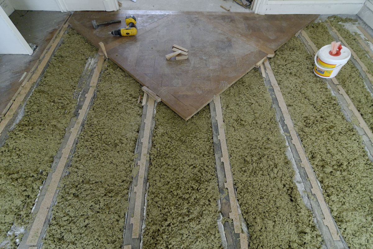 Versailles parquet floor solid oak, thickness 30 mm