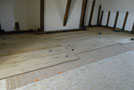 Flooring in the attic of a medieval castle