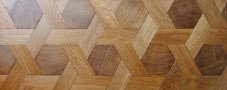 Parquet floor pattern weaving in oak