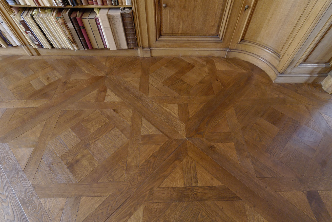 Aged patina finish for this floor