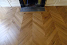 Overview parquet floor Chevron