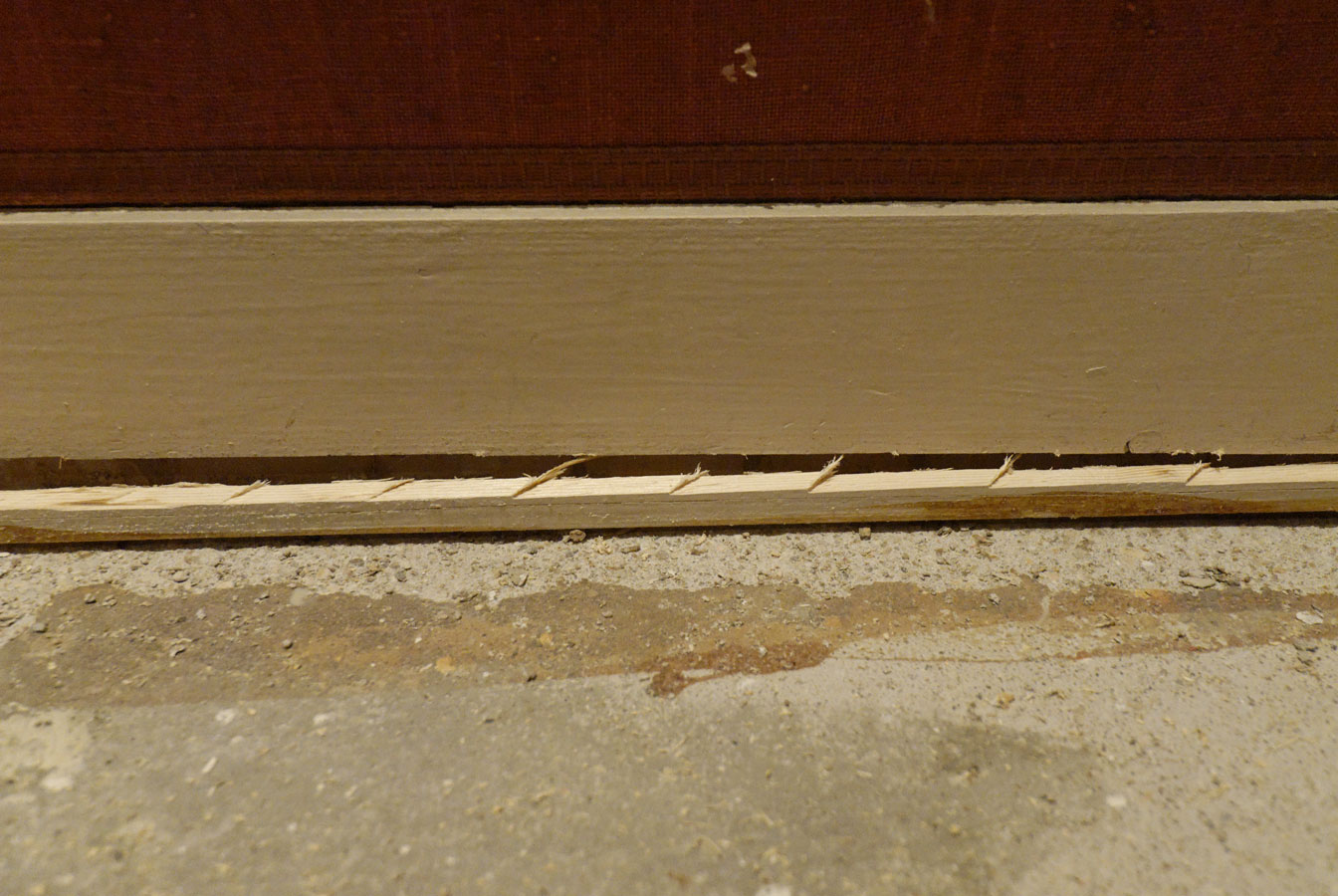 Cut baseboard at the bottom