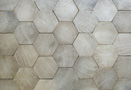 Wood cut in hexagonal form