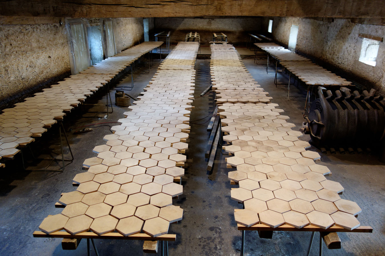 Hexagon in oak