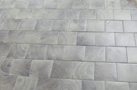 End grain wood block with leached gray finish